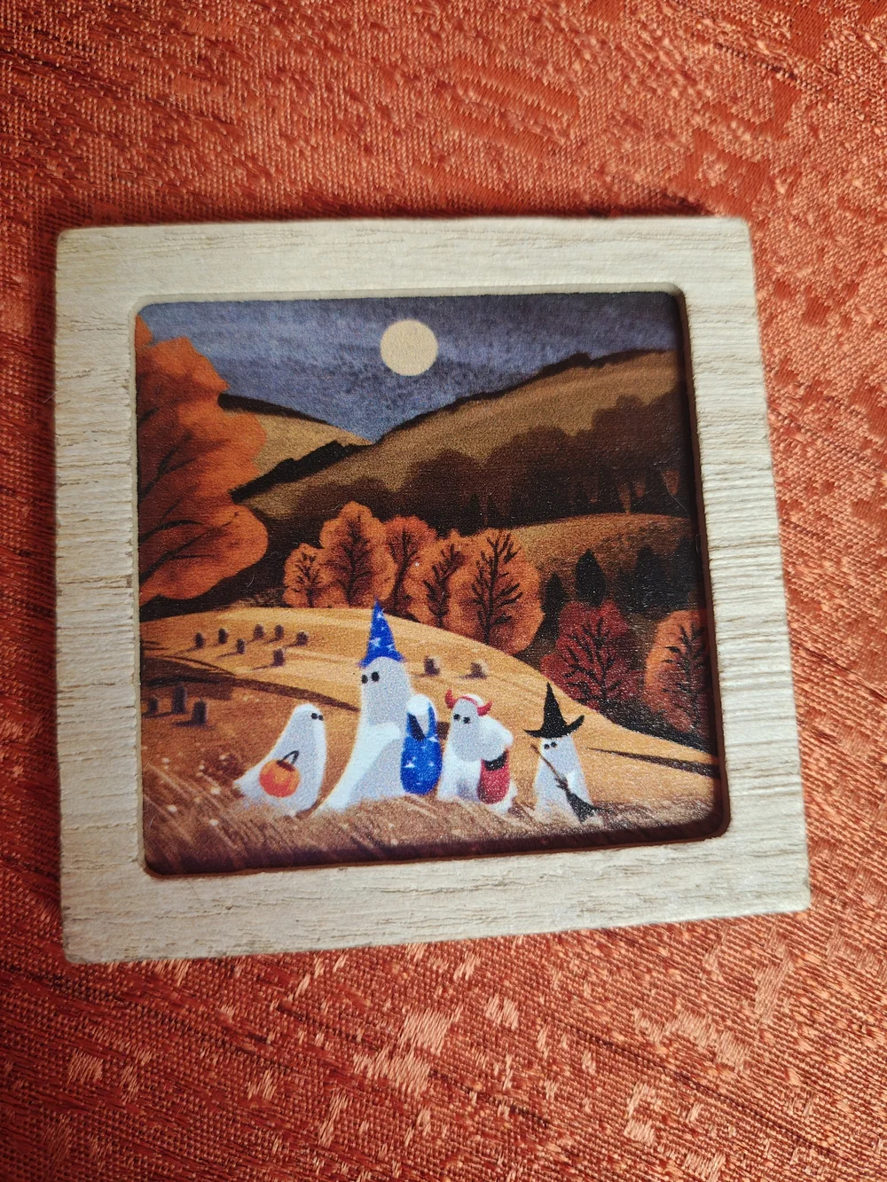 Wooden Framed Magnet Ghost Tiles - Decorative Small